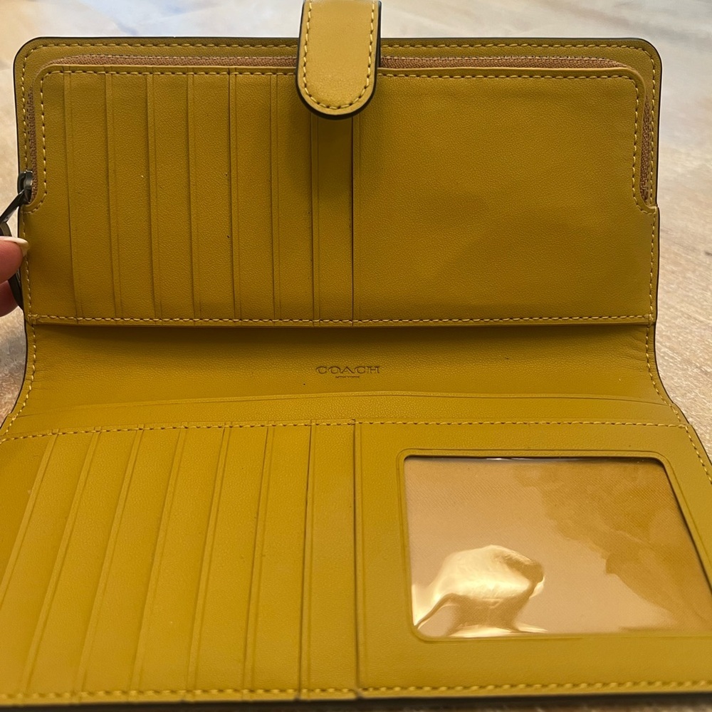 Coach Mustard Yellow Leather Wallet - Picture 6 of 7